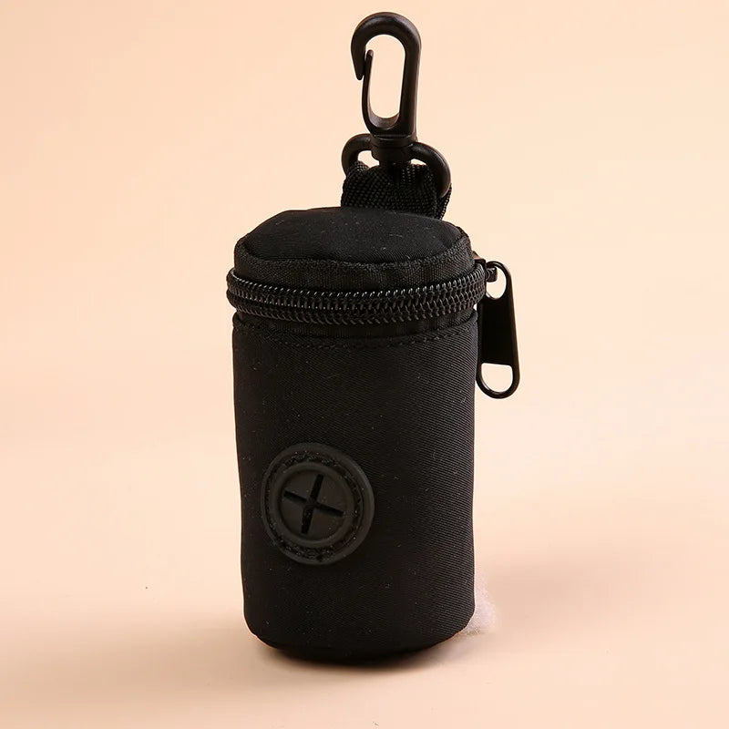 I YAN pet dog poop bags with holder, durable outdoor waste disposal bags for walks and hikes, shown with the bags and holder.