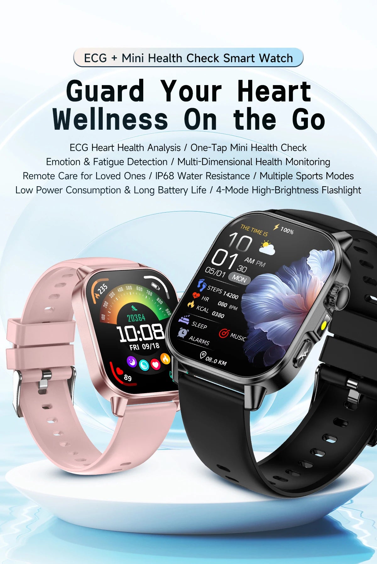 2026 New ECG + PPG Smart Healthy Diagnosis Surveillance Women Body Analysis Blood Pressure Lipid Uric Acid Health SmartWatch Men