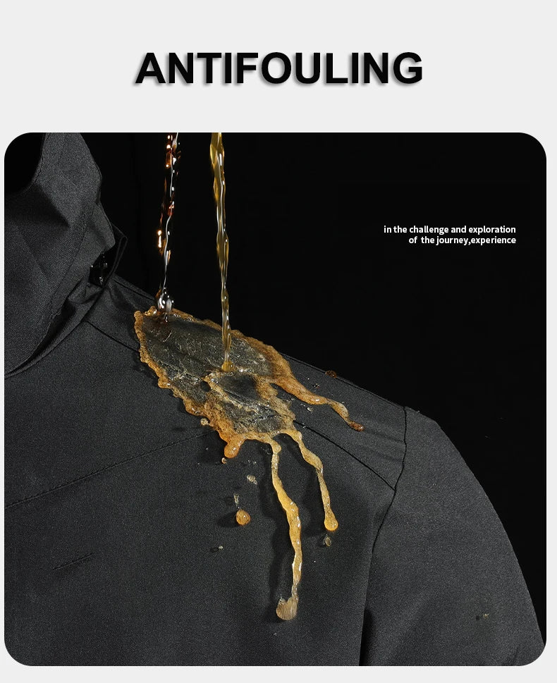 Men's 3 In 1 Thick Hiking Jacket Down Cotton Waterproof Winter Windbreaker Outdoor Warm Camping Jacket Windproof Coat