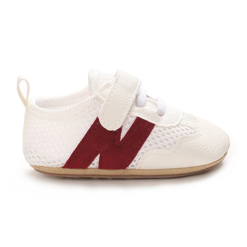 0-18 Months Baby Classic Sneakers - Letters Splicing Design, Non-Slip First Walkers, Comfortable Casual Shoes for Infants & Tod