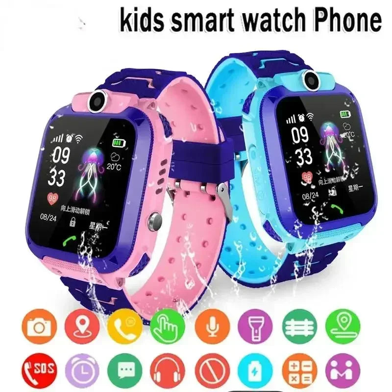 Lenovo Kids Smart Watch 4G GPS Tracker – SIM Card Calling Camera IP67 Waterproof Children's Watch Birthday Gift - I YAN