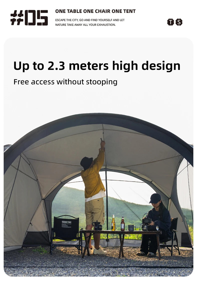 ShineTrip Outdoor Dome Tent Rainproof Sunproof Self Drive Waterproof Shade Coated Silver Canopy Camping Combination