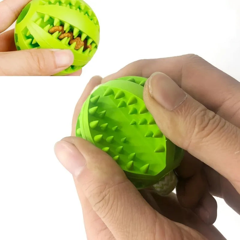 Durable Braided Rope Pet Chew Toy Ball - Dental Cleaning & Treat Dispenser, Fetch & Tug Play for Small/Medium Dogs