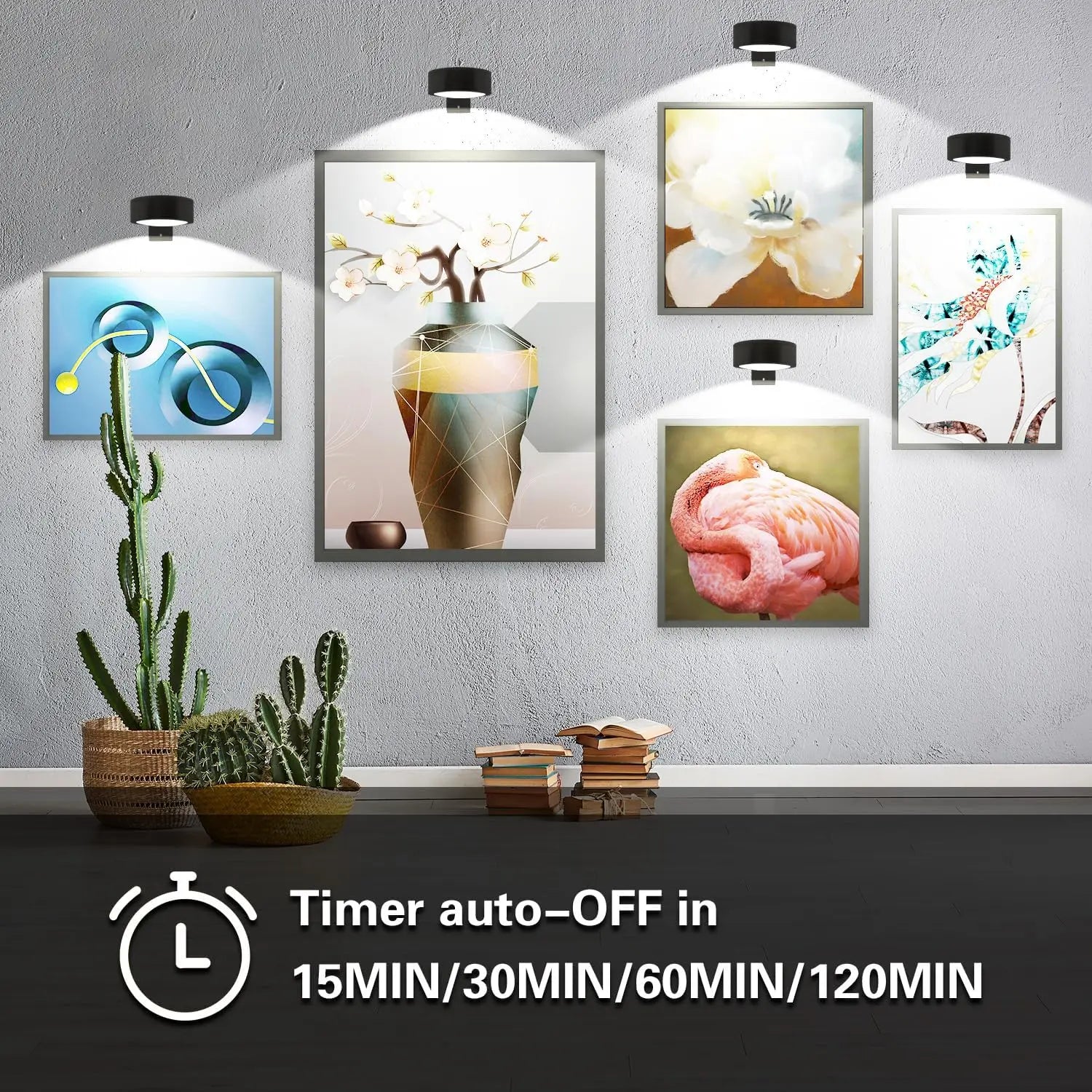 Picture Lights for Wall Rechargeable Magnetic Poster Lights Remote Dimmable Timer Painting Light Wall Decor Light Painting Light