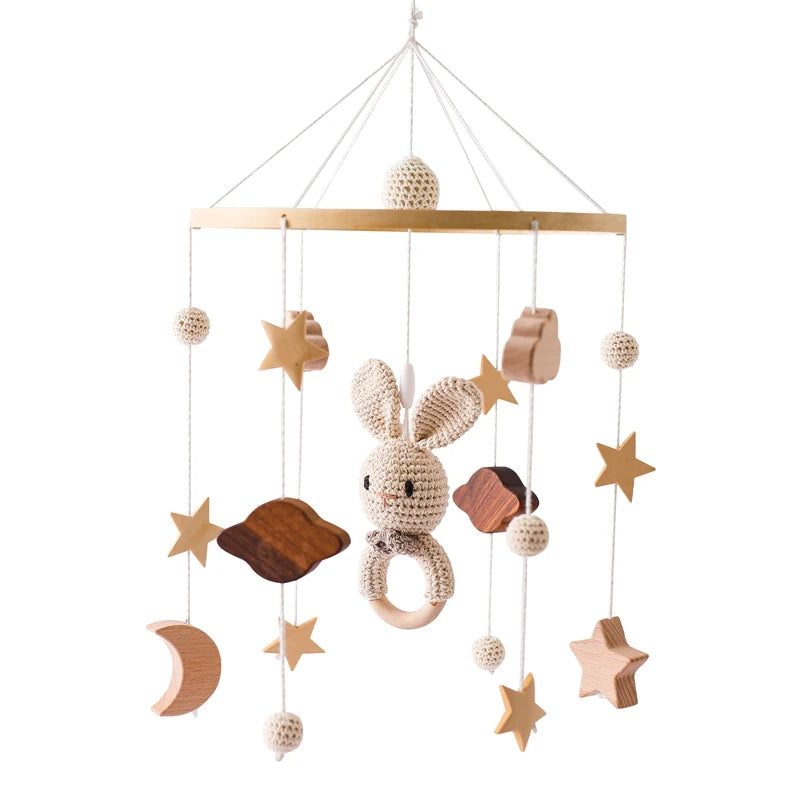 Boho Rainbow Baby Crib Mobile – Wooden Montessori Bed Bell for Newborns - I YAN