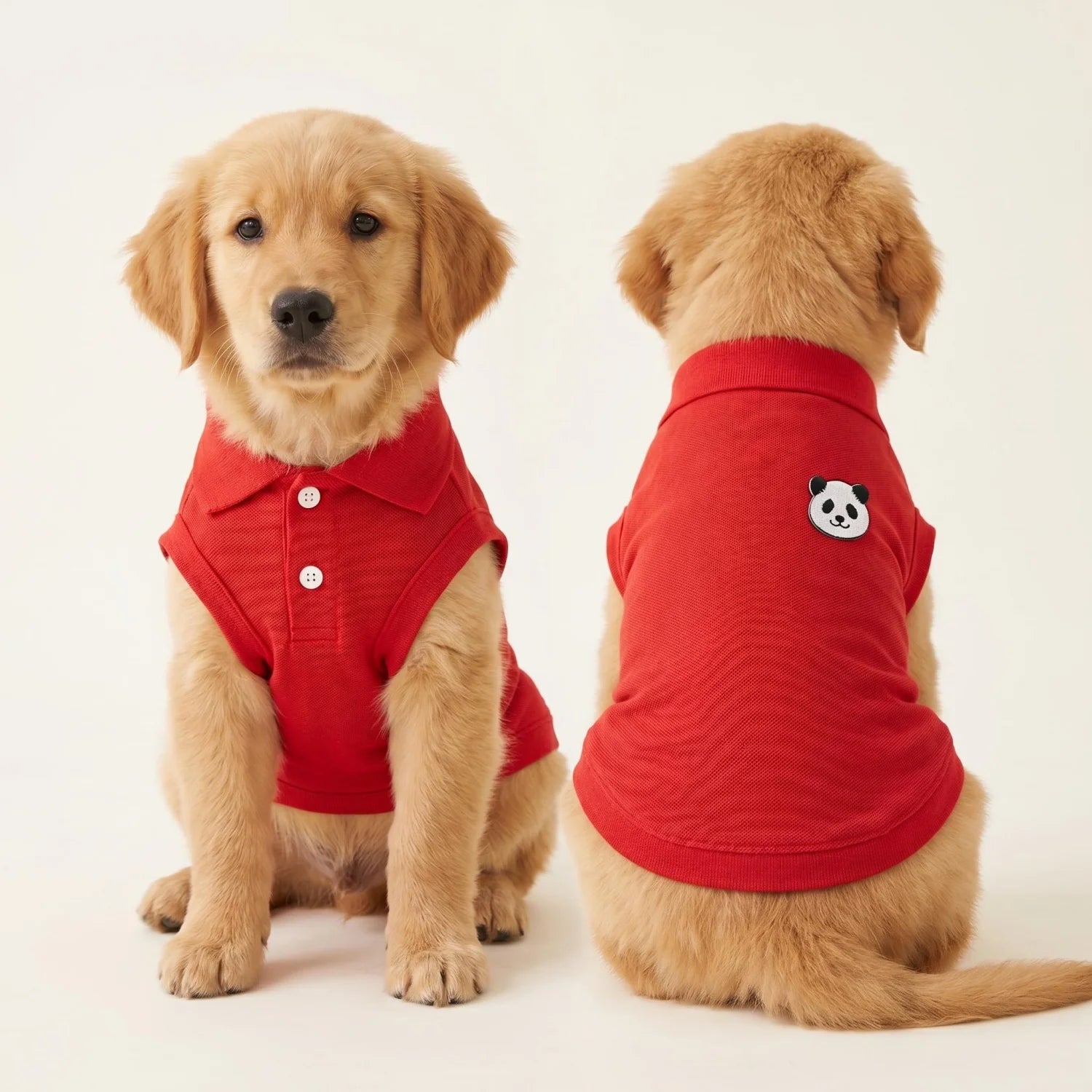 Panda Embroidered Pet Polo Shirt Soft Breathable Sleeveless Dog Clothing Daily Walking Outfit For All Small Medium Breeds