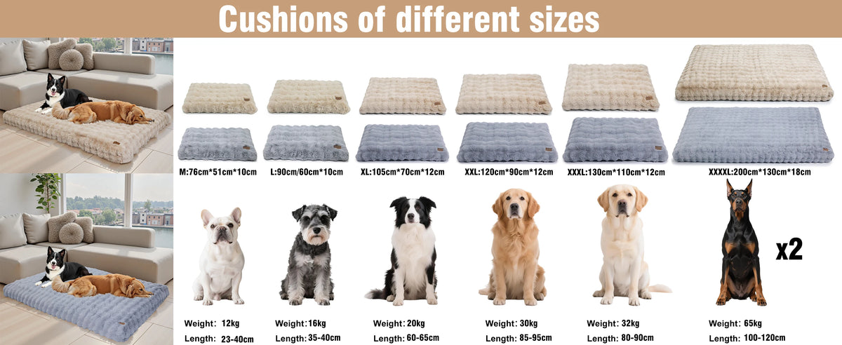 Large I YAN ultra plush dog bed with soft, washable cushion for crate or puppy, featuring a cozy, comfortable design.