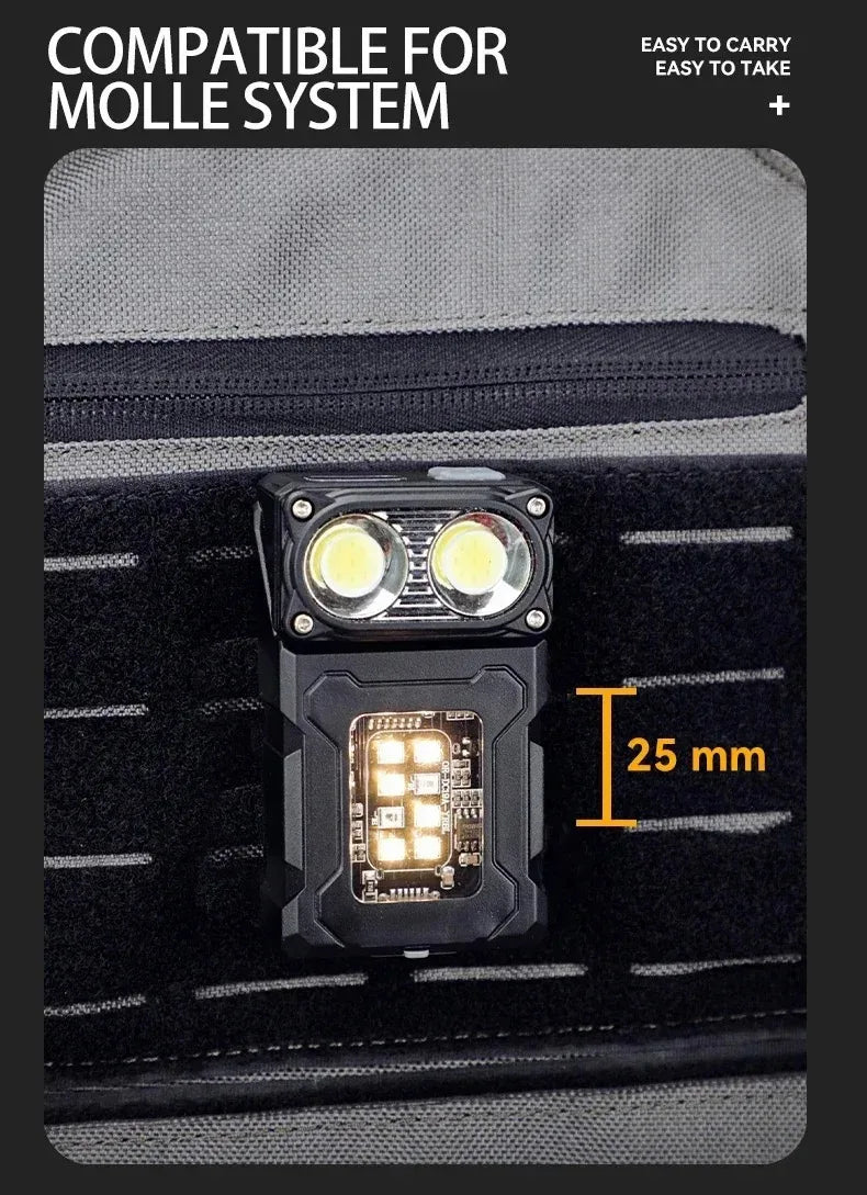 Tactical Edc Flashlight Light Portable Multifunctional Torch USB Rechargeable Outdoor Camping Emergency Light Fishing Lanter