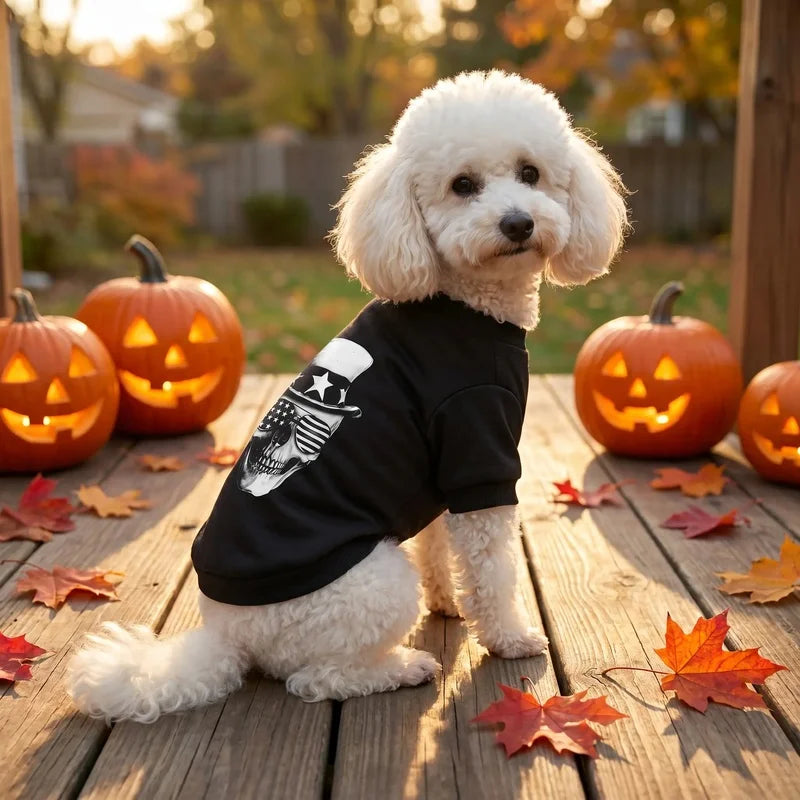 Halloween Dog Sweatshirt Pet Clothes Black Small Medium Dogs Cats Outfits Halloween Party Costume Holiday Dog Shirts Pet Apparel