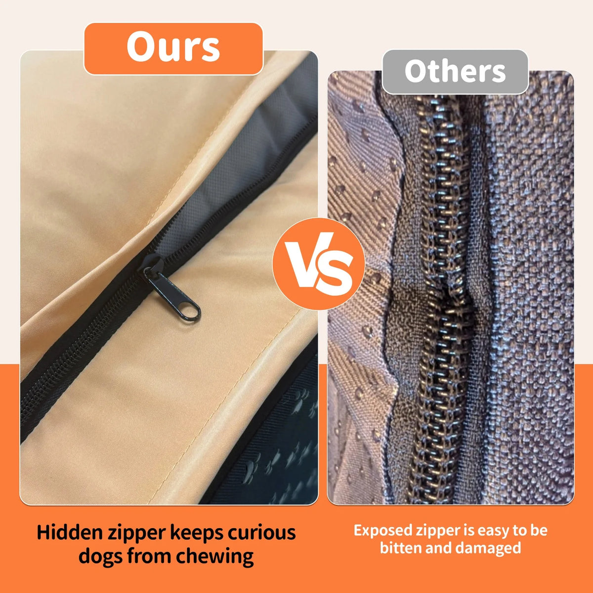 Orthopedic dog bed by I YAN with Oxford fabric, foam bolster, waterproof lining, removable cover, and couch-style design for pets.