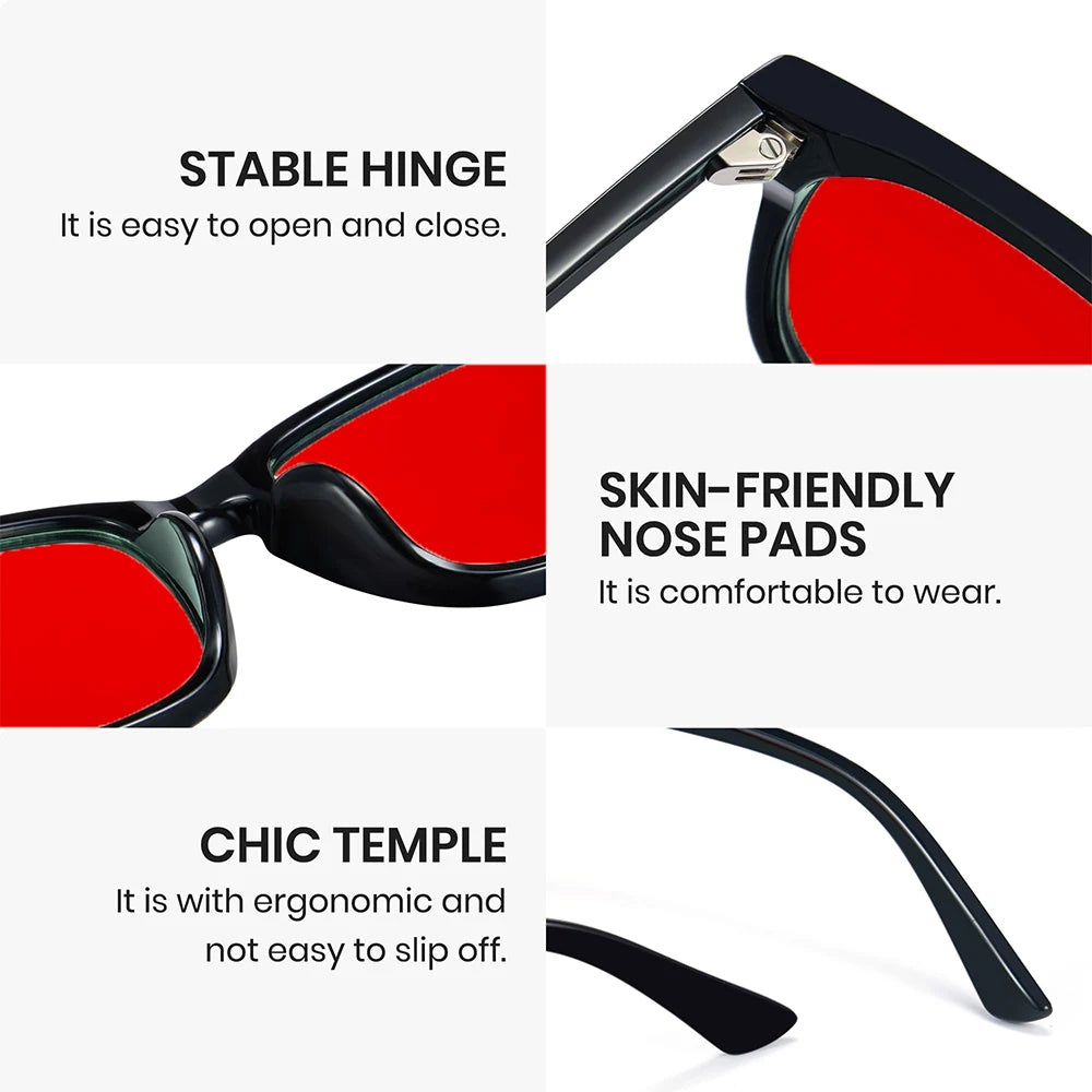 Anti Blue Light Glasses with Red Tinted Lenses Better Sleep Men Women Anti Eye Strain Protection for Computer Screens and Gaming