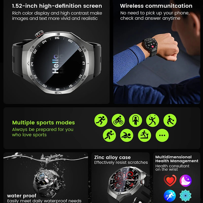 Android and ios Smart Watch Men AMOLED Screen GPS Motion trajectory Heart Rate Bluetooth Calls SmartWatch Waterproof