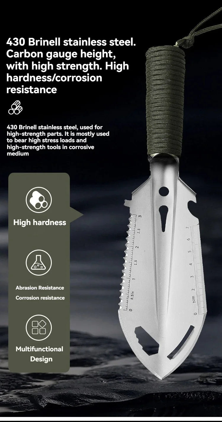NEW Camping Portable Engineer Shovel, Field Survival Tools, Outdoor Stainless Steel Multi-functional Small Tactical Hand Shovel