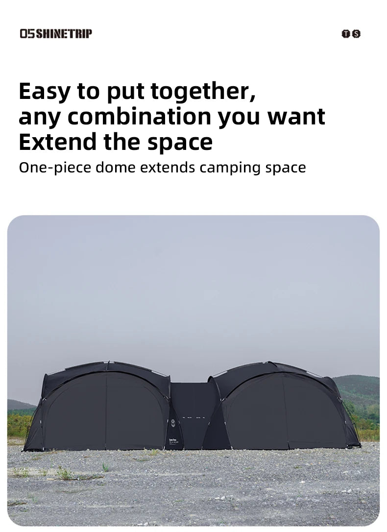 ShineTrip Outdoor Dome Tent Rainproof Sunproof Self Drive Waterproof Shade Coated Silver Canopy Camping Combination