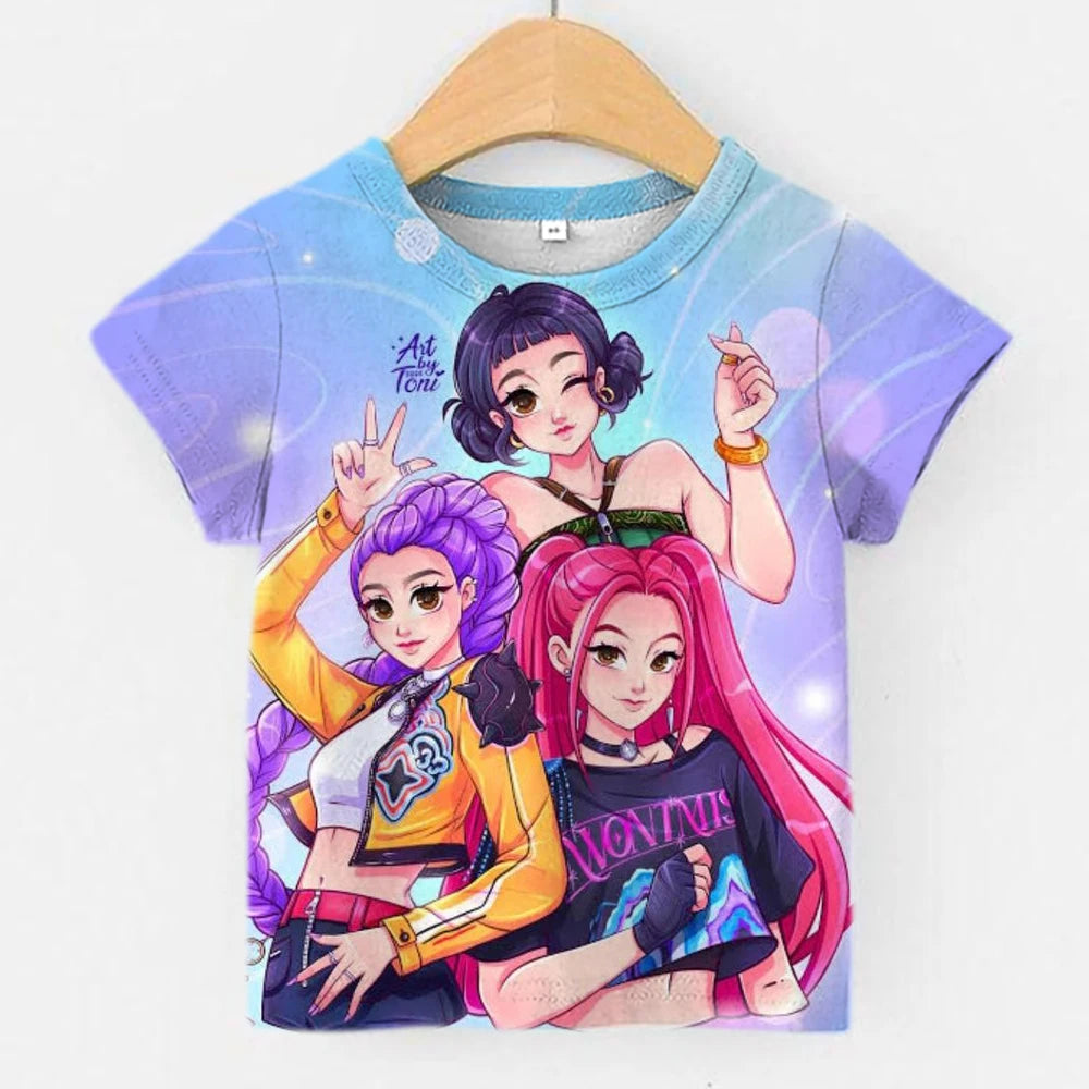 2026 New Girls' T-Shirt, Fashionable 3D Short Sleeve, Trendy Top for Girls