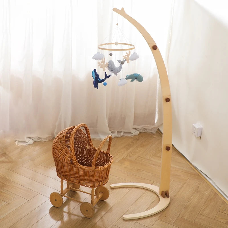 Crochet Stars Baby Crib Mobile – Wooden Bed Bell Hanging Toy for Newborns 0-12M - I YAN