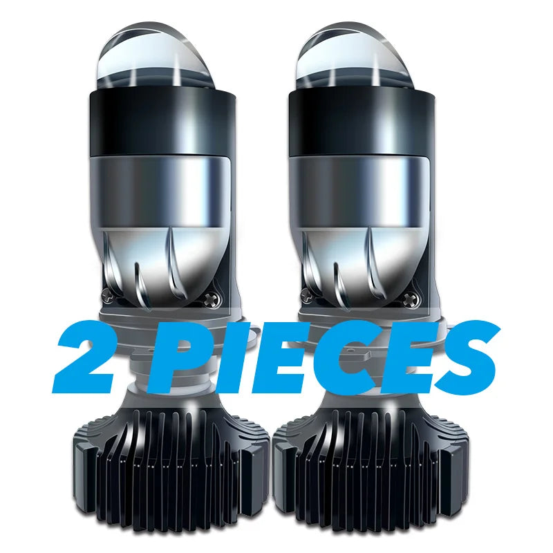 Stella New Auto Lamp Mini Lens LED H4 Bulbs Headlight for Cars High Beam Low Beam Projector Turbo Fan 6000k White Color Lighting