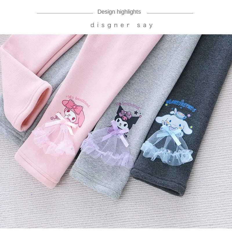 Spring Girls Leggings Cotton Trousers Kids Pants Girls Pants Skinny Print Cartoon Pattern Children Leggings Trousers