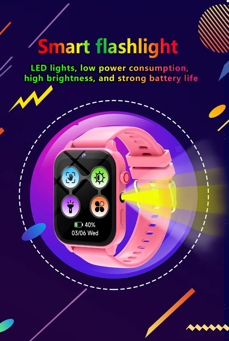Children's Game Smartwatch 1.83" Display – Sleep Monitor Camera Alarm Clock Kids Bracelet Gift for Boys & Girls - I YAN