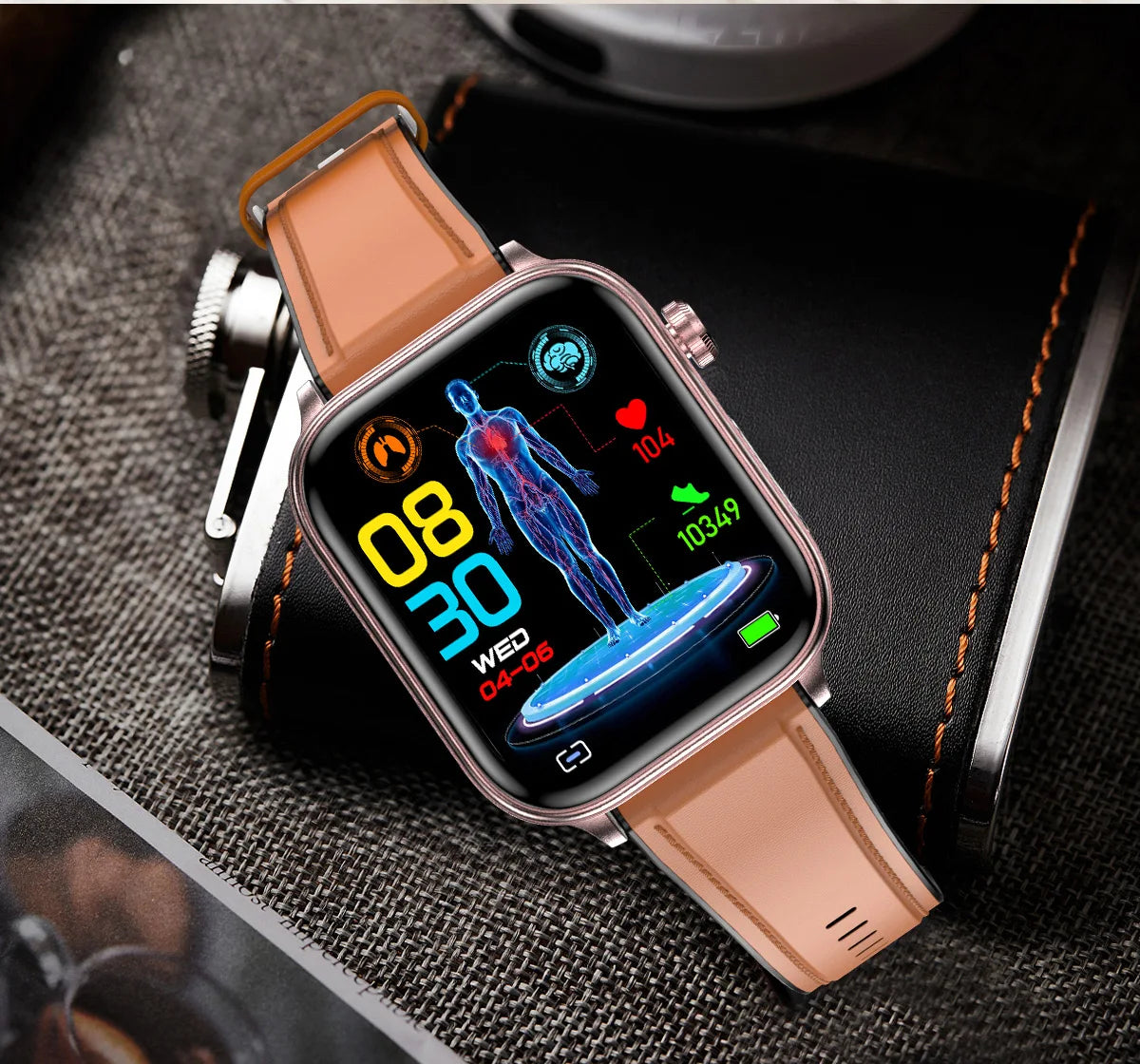 2026 New Blood lipids Uric Acid testing Smart Watch Men ECG+PPG Blood Pressure blood oxygen Bluetooth Call Health smartwatch iOS