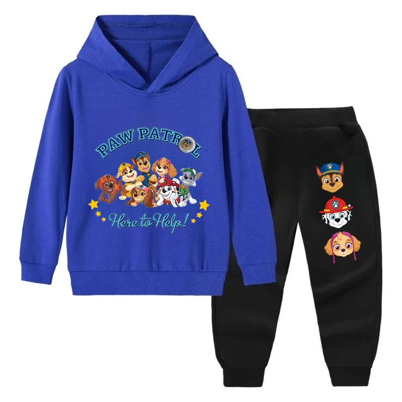 PAW Patrol Spring Children's Clothing Sets Boys Girls Thin Sweatshirt+Sweatpant 2pcs Kids Hooded Pullover Set Tracksuit