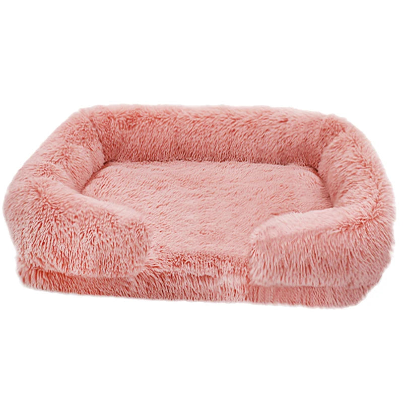 I YAN thickened orthopedic dog bed for large dogs with egg sponge filling, plush washable cover, and durable pet furniture design.