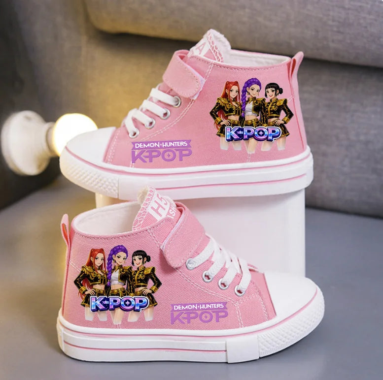 Kpop Demon Hunters Children's Canvas Shoes Fashion Student Shoes Boys Girls Outdoor Sport Shoes Sneakers Print Kids Casual Shoes