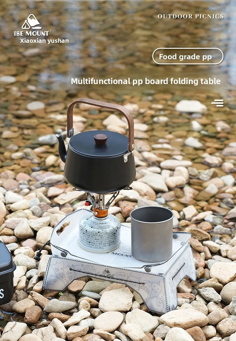 Folding mini Table Small Ultralight Folding PP Camp Table & Tray 97 g | Food-Grade Portable for Camping, Hiking Equipment