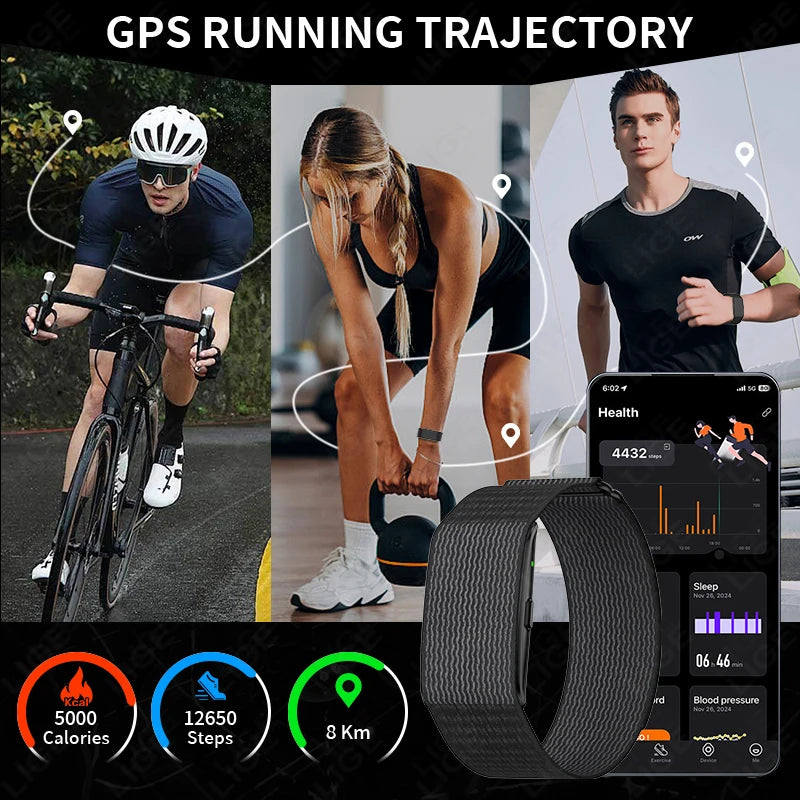 LIGE AI Health Smart Bracelet Fitness Tracker Men Women Sleep Tracking Smart Watch Heart Rate Stress Blood Pressure Monitor Band