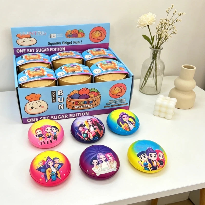 I YAN Kpop Squishy Dumpling Rumi decompression toy, hot cartoon movie fidget ornament, stress-relief desk accessory with cute design