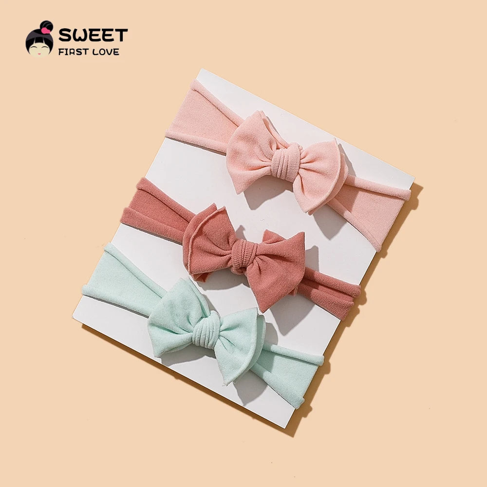 1Pcs Newborn Baby Headband For Girls Elastic Knit Children Turban Baby Bows Soft Nylon Kids Headwear Hair Accessories 32 Colors