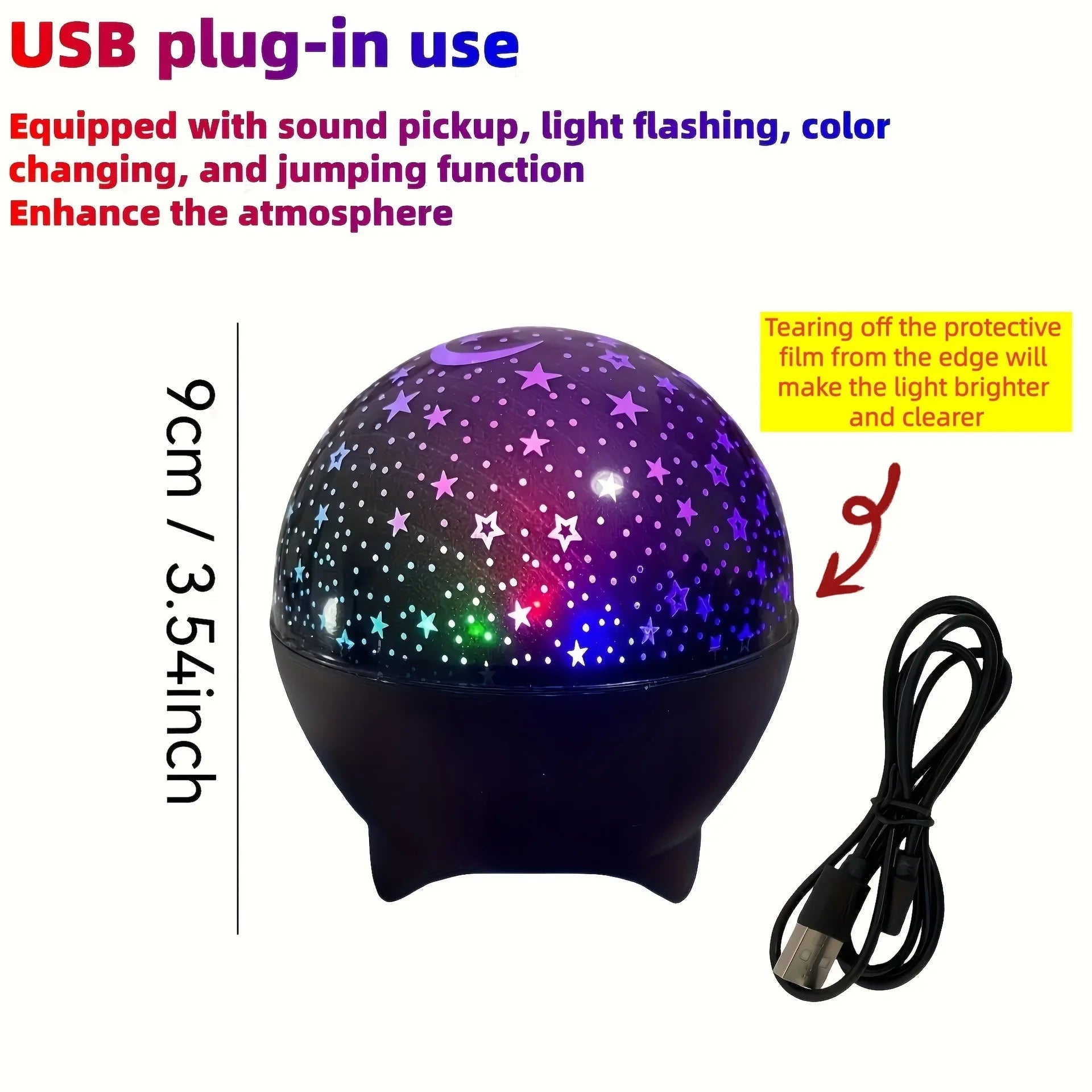 Star Projector Night Lights for Kids Starry Sky Moon Effect Atmosphere Light 360° Rotation for Bedroom Party Decor Birthday Gift
