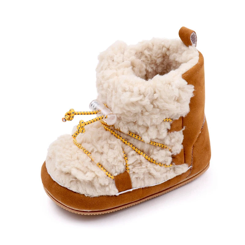 Winter Cute Baby Girls Boys Snow Booties Fashion Design High Quality Non-slip Casual Shoes Coral Velvet Prewalker Shoes BMB3119