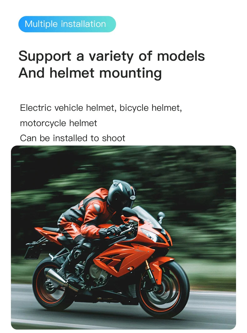 2025 Magnetic 4K POV Cam Small Sports Recorder Helmet Bike Mount Mini Cam Wireless Mic Ultra Portable DV Vlog  Action Recording