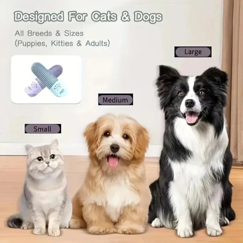 I YAN soft silicone dog and cat toothbrush, 360° finger design for pet teeth cleaning, durable pet finger brush for all breeds
