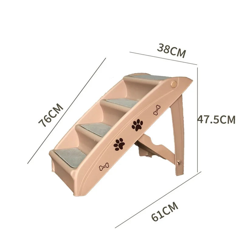 4-Step Pet Dog Stairs Folding Cat and Dog Steps Nonslip Dog Stairs Ramp Sofa Ladder Pet Furniture for High Bed Chair Couch Sofa