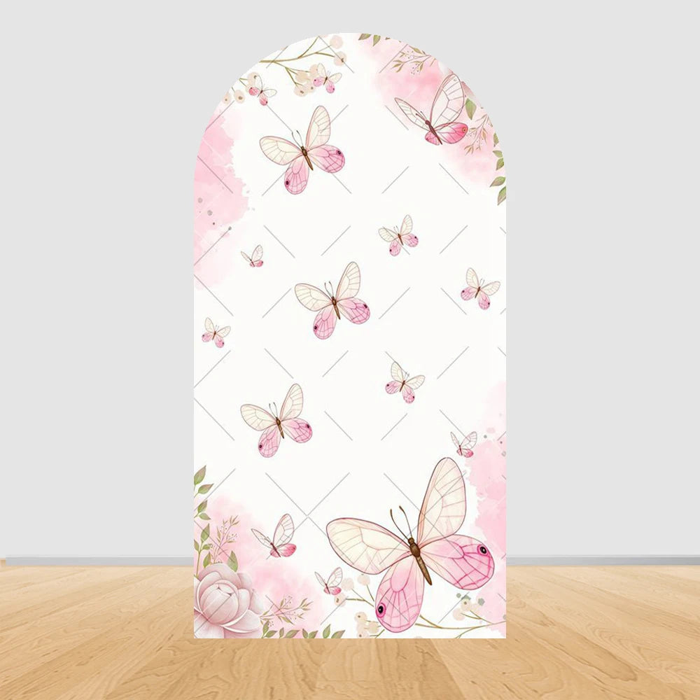 Fairy Arch Photography Backdrop Cover Girls Birthday Baby Shower Floral Butterfly Arched Background Party Decor Photo Studio