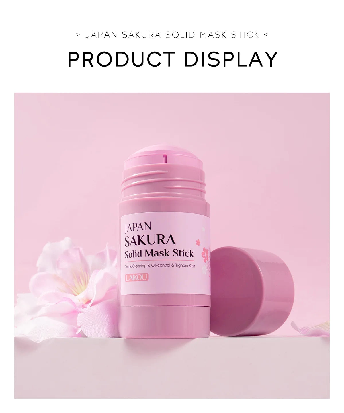 Sakura Cleansing Face Mask Stick 40g– Pore Cleaner, Blackhead Removal, Oil Control, and Skin Moisturizer