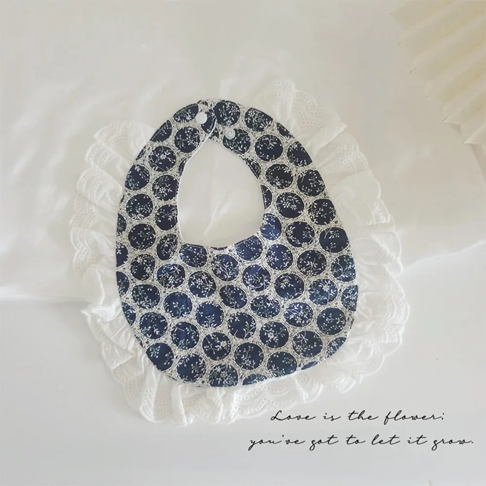 U-shaped Baby Cotton Bibs Waterproof Floral Baby Drooling Bibs Feeding Lace Saliva Towel Cloths Neck Wear Accessories