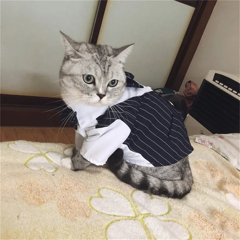 Pet Clothes Dog Shirt Dog Tuxedo Bow Tie Shirt for Boy Dog Wedding Party Bulldog Pug Puppy Costume Pet Teddy Summer Thin Outfits