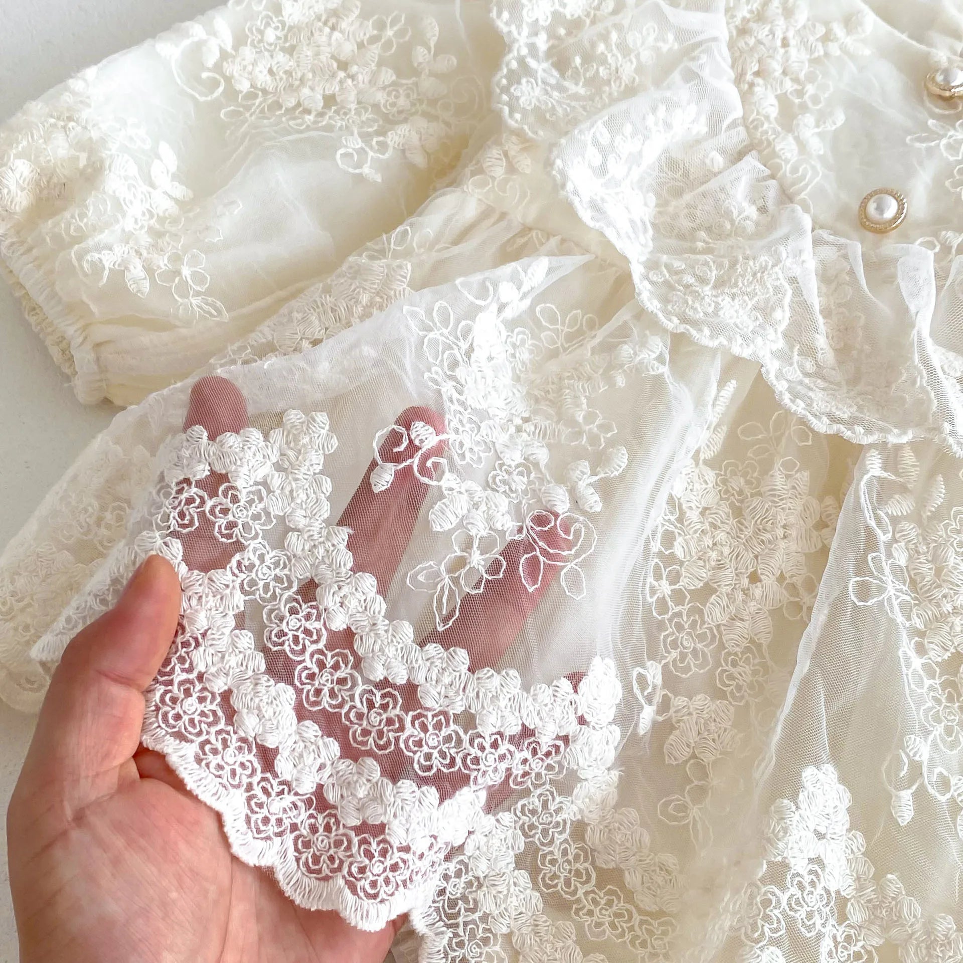 2026 Spring New Baby Girls Bodysuit Toddler Girl Princess Dress Infant Lace Embroiery Onesies Newborn Girls Clothing