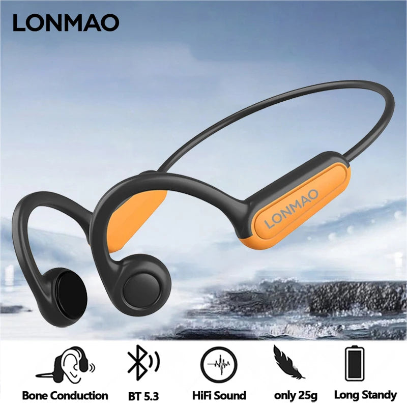 B8 True Bone Conduction Earphones Bluetooth 5.3 Sports Wireless Headphones Ear Hook IPX5 Waterproof Headset for Running Driving