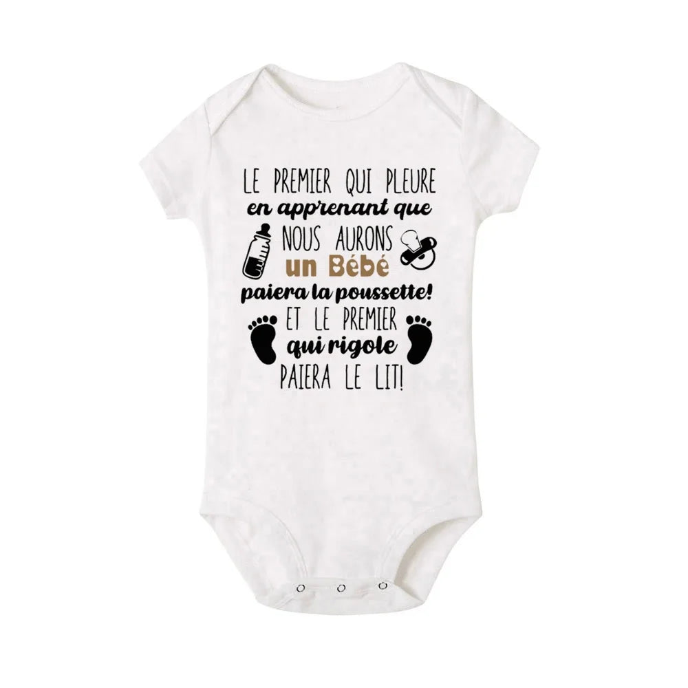 Mini Us in 2026 Print Baby Romper Casual Short Sleeve Infant Jumpsuit Boys Girls Bodysuit Summer Pregnancy Announcement Clothes