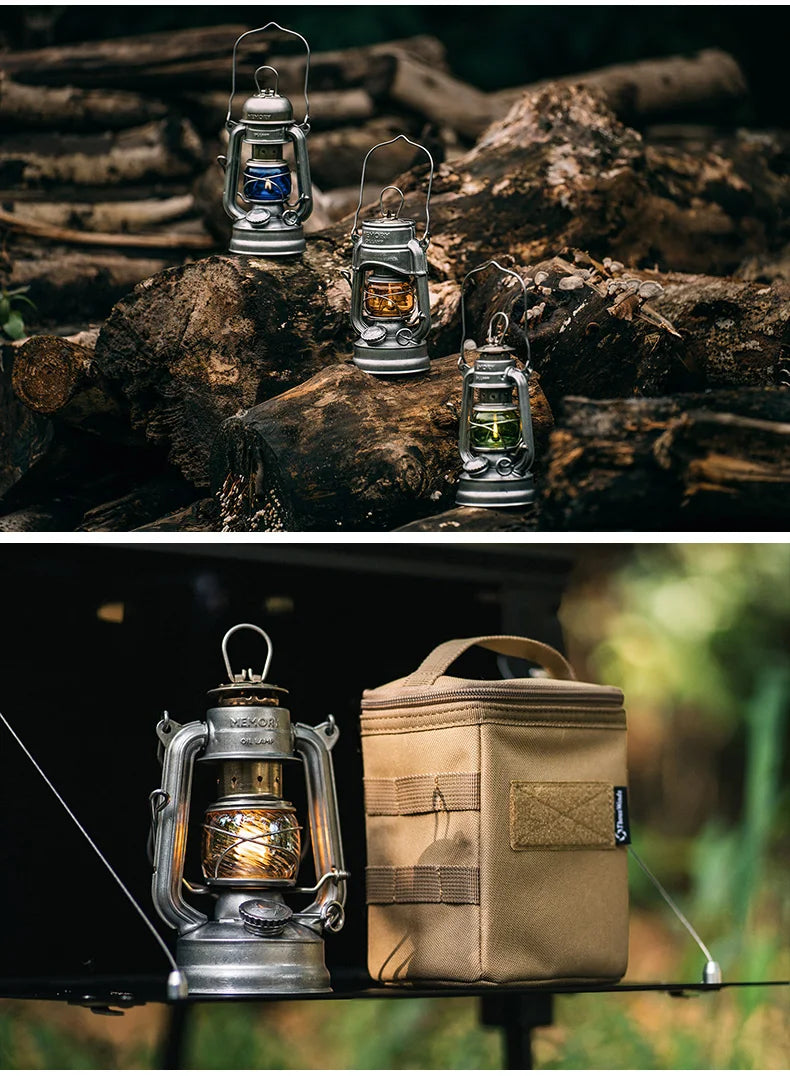 Oil Lamp Outdoor Portable Mini Camping Lantern Emotion Retro Lights for Hike Picnic Backpack Camping Supplies
