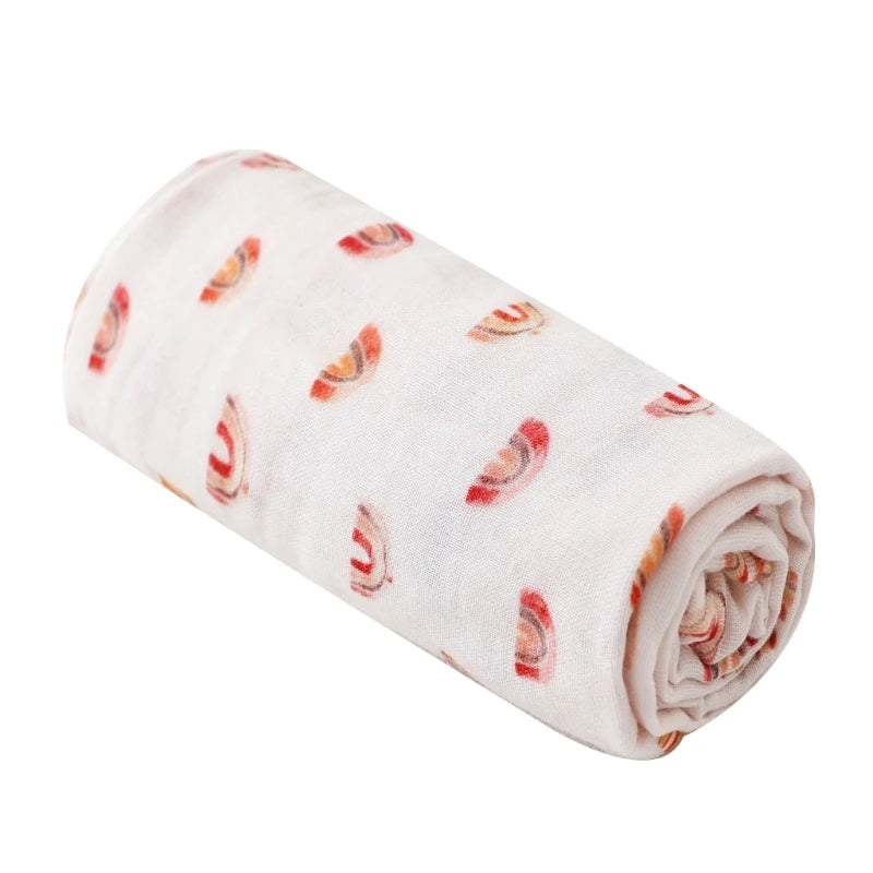 I YAN cotton swaddle blanket for babies with solid color and floral print, made of muslin crinkle fabric, ideal for newborns and strollers.