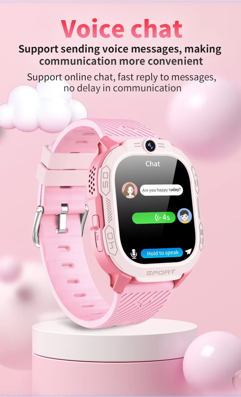 I YAN T70 kids smartwatch with GPS, SIM card, waterproof design, and video call feature, suitable for parental monitoring.