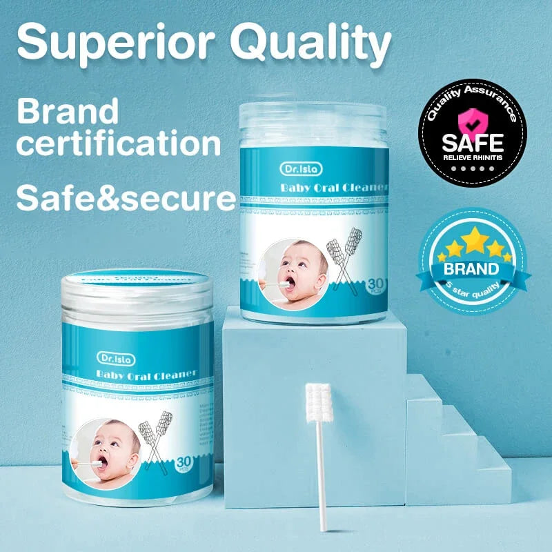 30/60/90pcs Disposable Baby Tongue Clean Stick Baby Oral Cleaner Gauze Glue-free Forged Baby Oral Tongue Cleaner for Babies