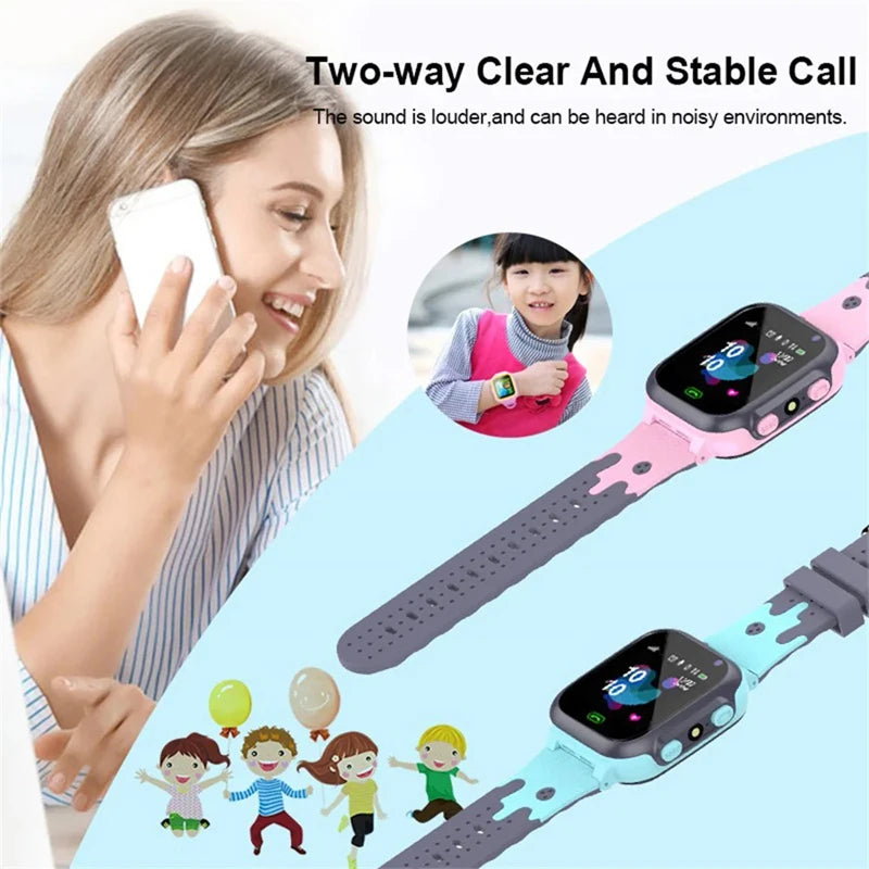 Lenovo Kids Smart Watch Men Women 1.44 Inch HD Screen SOS GPS LED Flashlight Two-Waycalling Mathematical Calculation Smartwatch