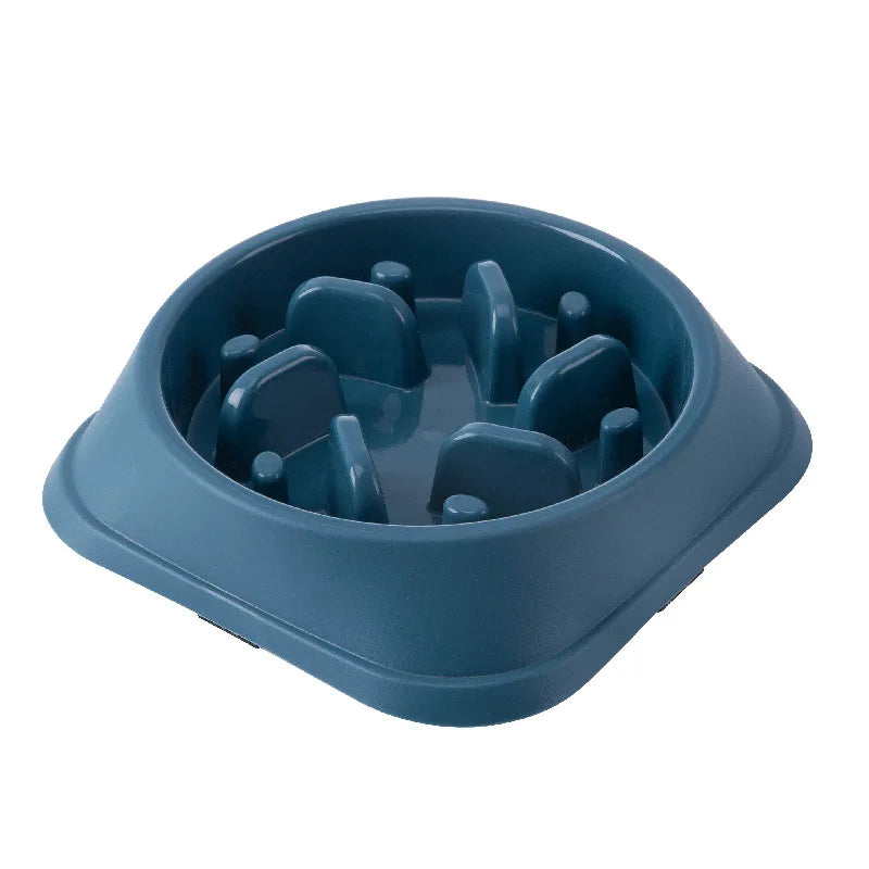 I YAN pet slow food bowl for cats and dogs, round, anti-choking, non-slip, colorful, thickened, and designed for healthy eating.
