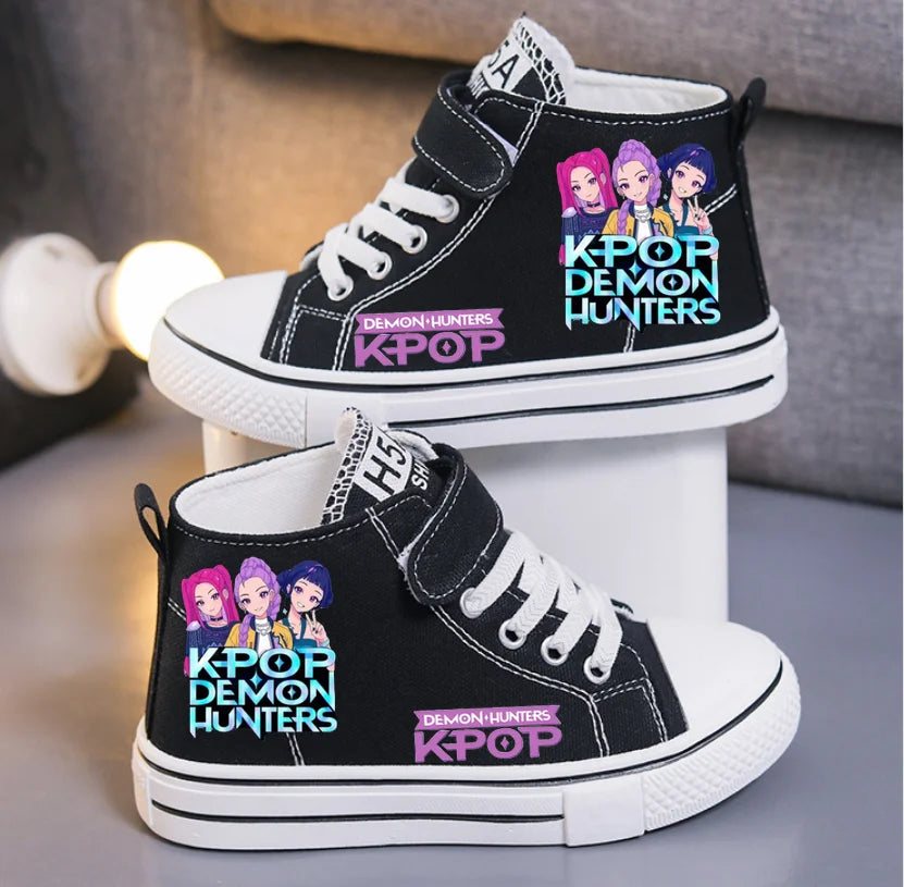Kpop Demon Hunters Children's Canvas Shoes Fashion Student Shoes Boys Girls Outdoor Sport Shoes Sneakers Print Kids Casual Shoes